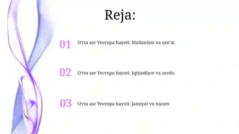 Oʻrta asr Yevropa hayoti: Jamiyat va tuzum 2