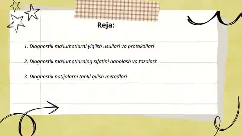 Diagnostik malumotlardan foydalanish va ularni joriy qilish 2