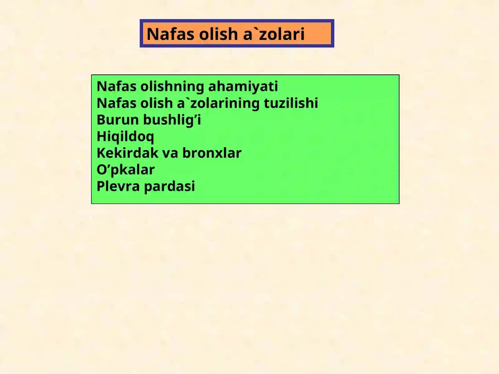 BURUN BO'SHLIG'INING TUZILISHI, FUNKSIYASI, KASALLIKLARI 2