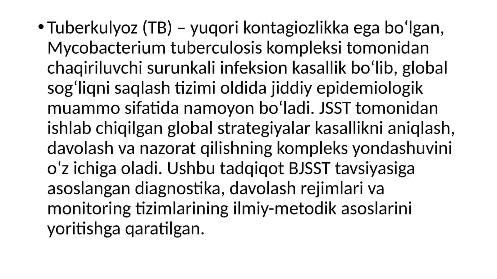 BJSST tavsiyasi 2