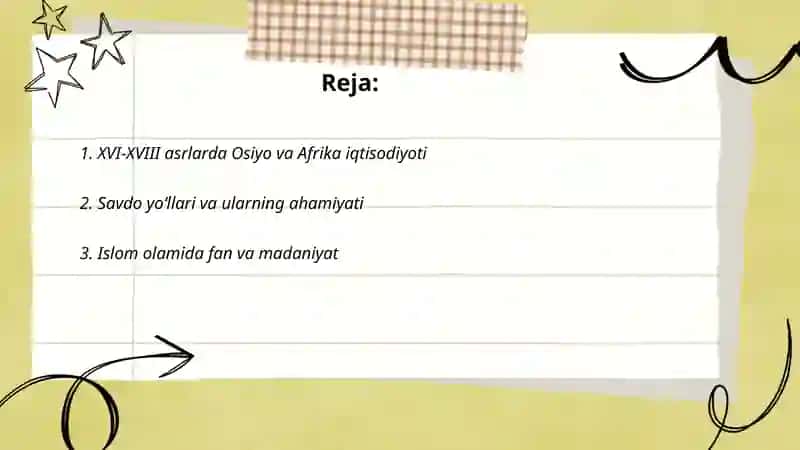 XVI-XVIII asrlarda Osiyo va Afrika mamlakatlari 2