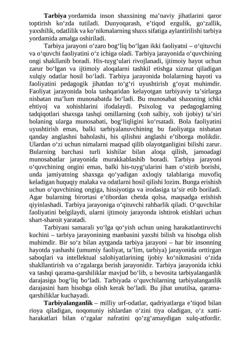 TARBIYAVIY TEXNOLOGIYA TURLARI VA ULARNING MAZMUNI 2