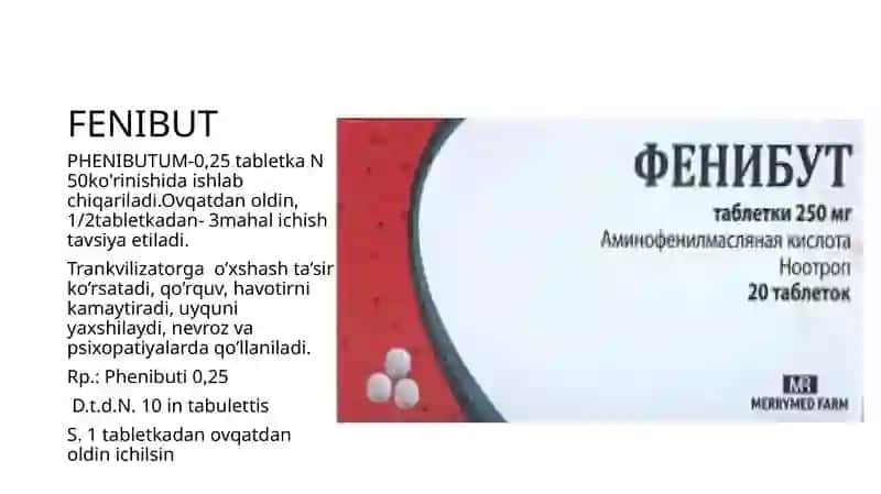 PHENIBUTUM-0,25 tabletka N 50 2