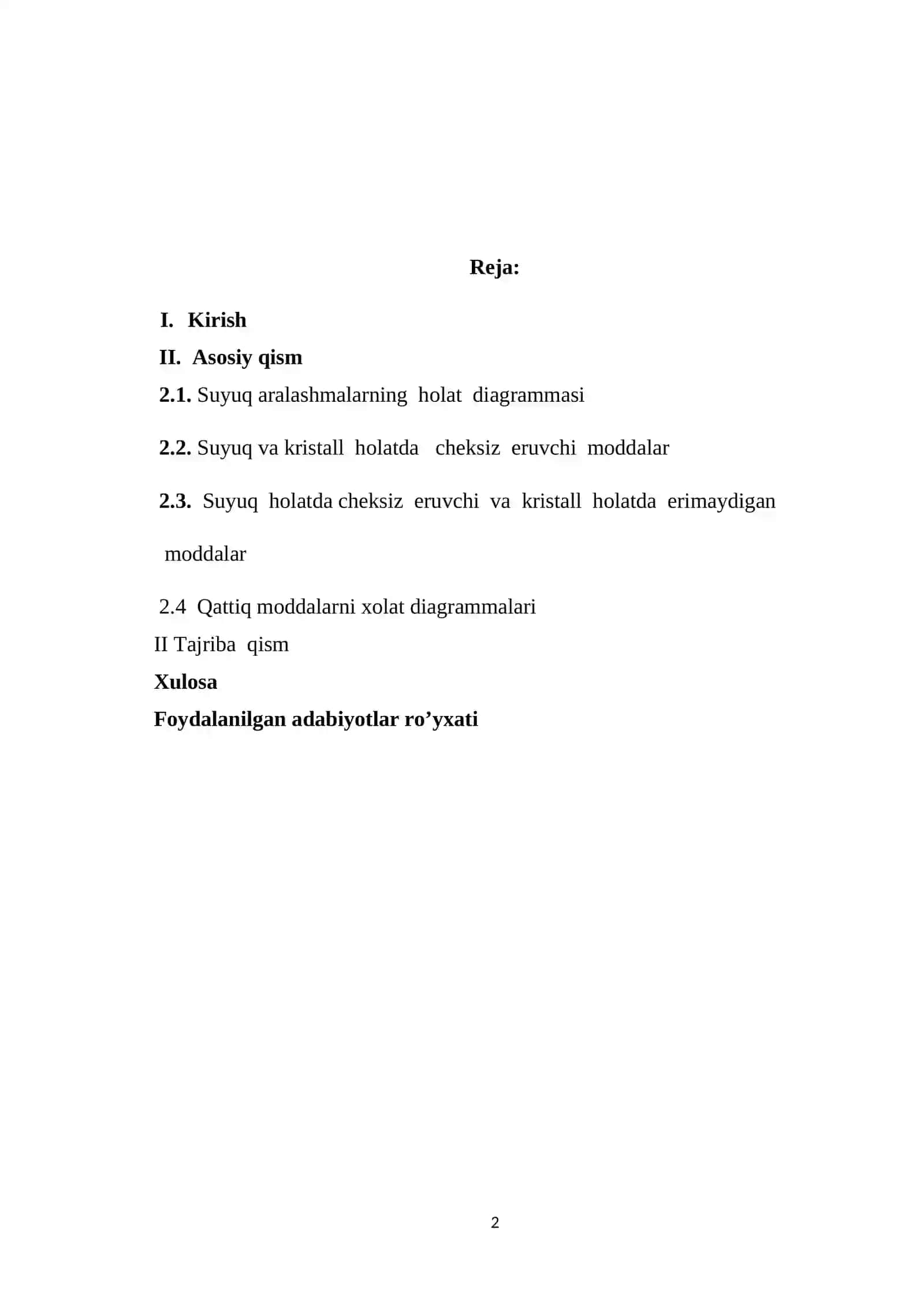 O’zaro chegarasiz aralashuvchi suyuqliklarning xolat diagrammalari 2