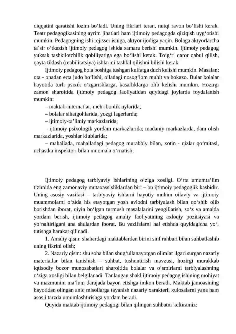 Ijtimoiy pedagogik faoliyatning bolalarning moslashuv ko‘nikmalarini shakllantirishdagi o‘rni 2