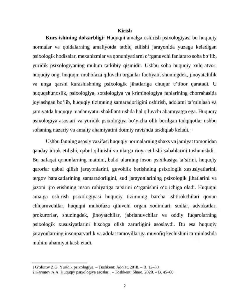 Huquqni amalga oshirish psixologiyasi 2