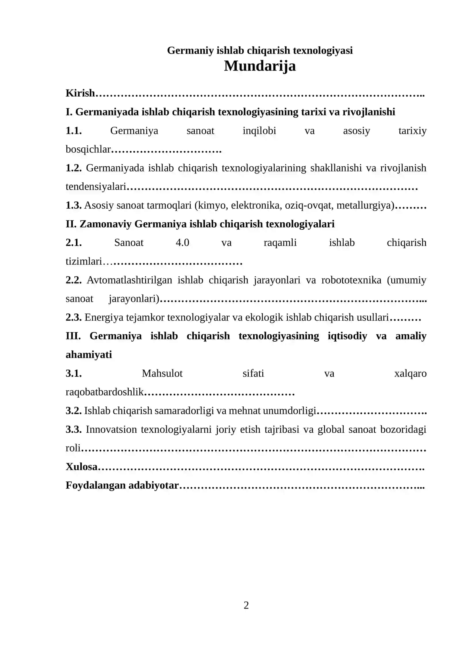 Germaniy ishlab chiqarish texnologiyasi 2