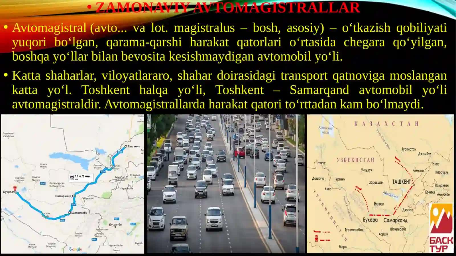 ZAMONAVIY AVTOMAGISTRALLARNI O‘RGANISH - O‘ZBEK MILLIY AVTOMAGISTRALLARI 2