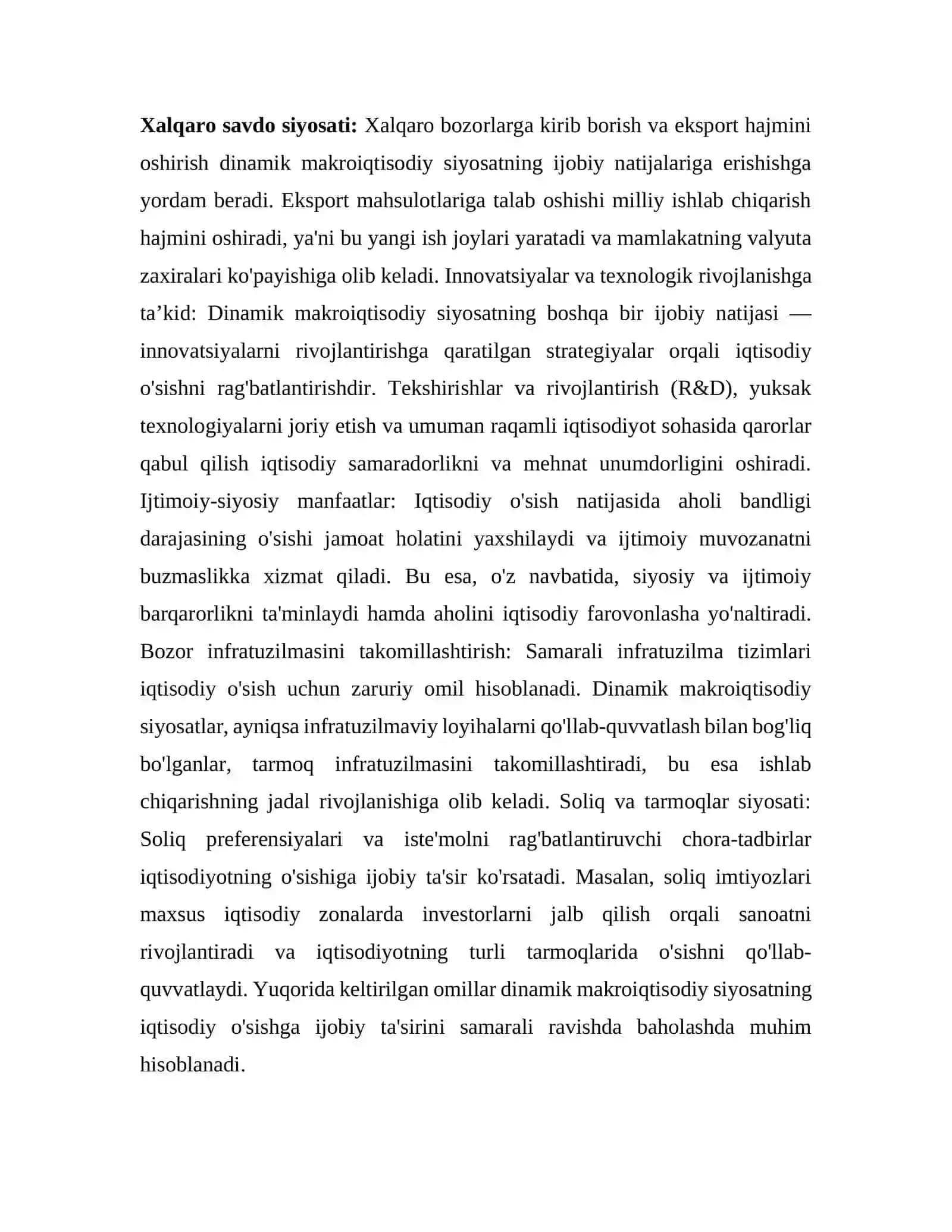 Dinamik makroiqtisodiy muammolar va ularni bartaraf etish yoʻllari 2