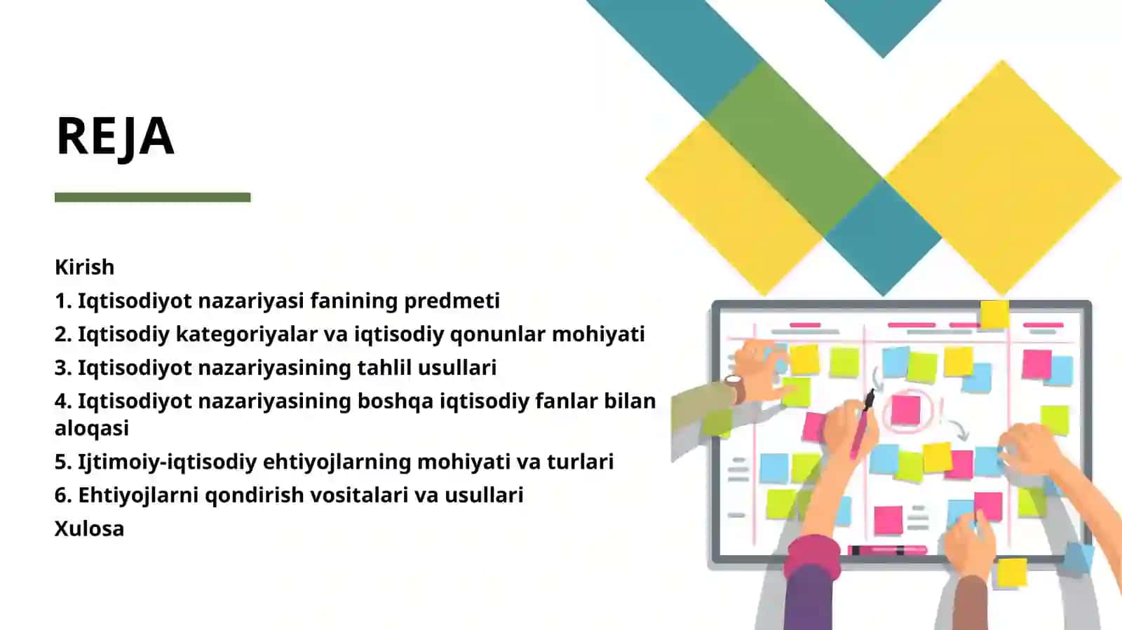 Iqtisodiyot nazariyasi fanining predmeti va vazifalari 2