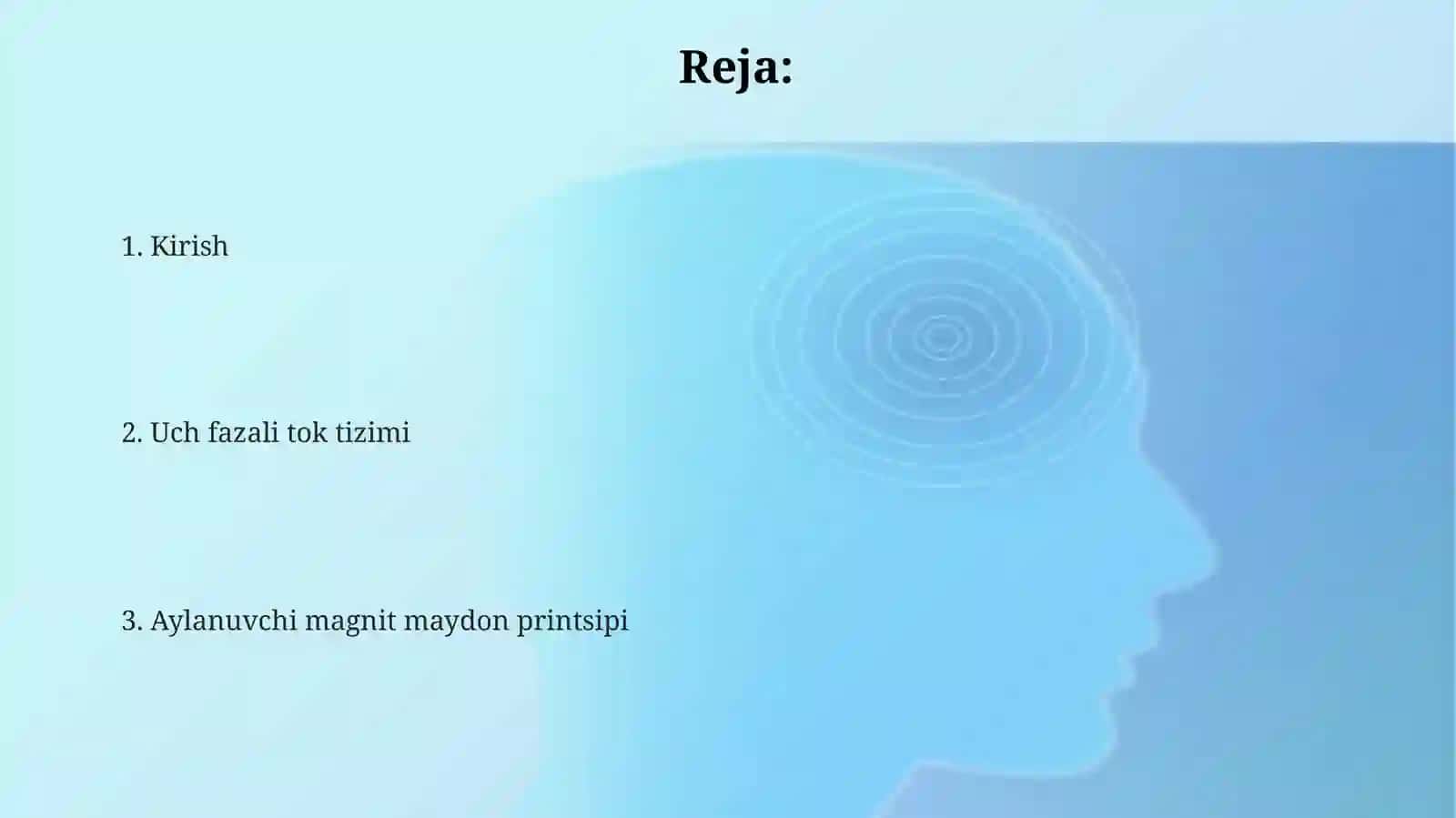 Uch fazali tokda aylanuvchi magnit maydon hosil qilish va aylanish tezligi 2