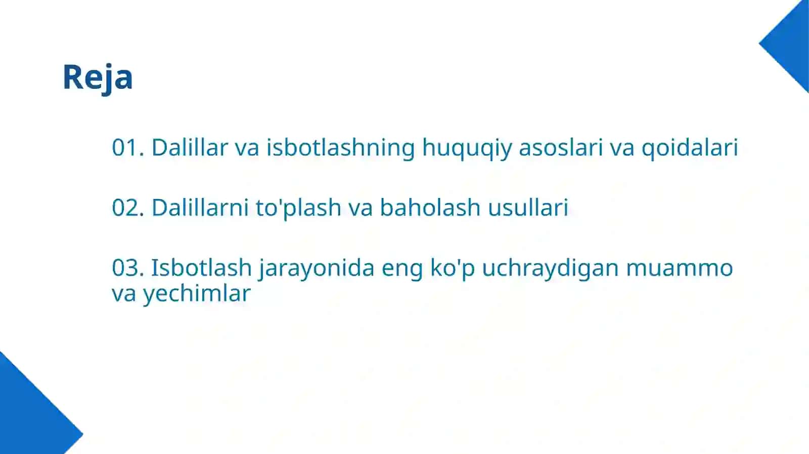 Fuqarolik protsessual huquqida dalillar va isbotlash. 2