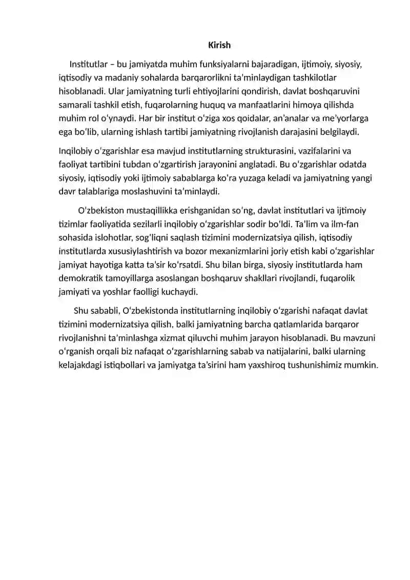 O‘ZBEKISTONDA INSTITUTLARNING INQILOBIY O‘ZGARISHI 2
