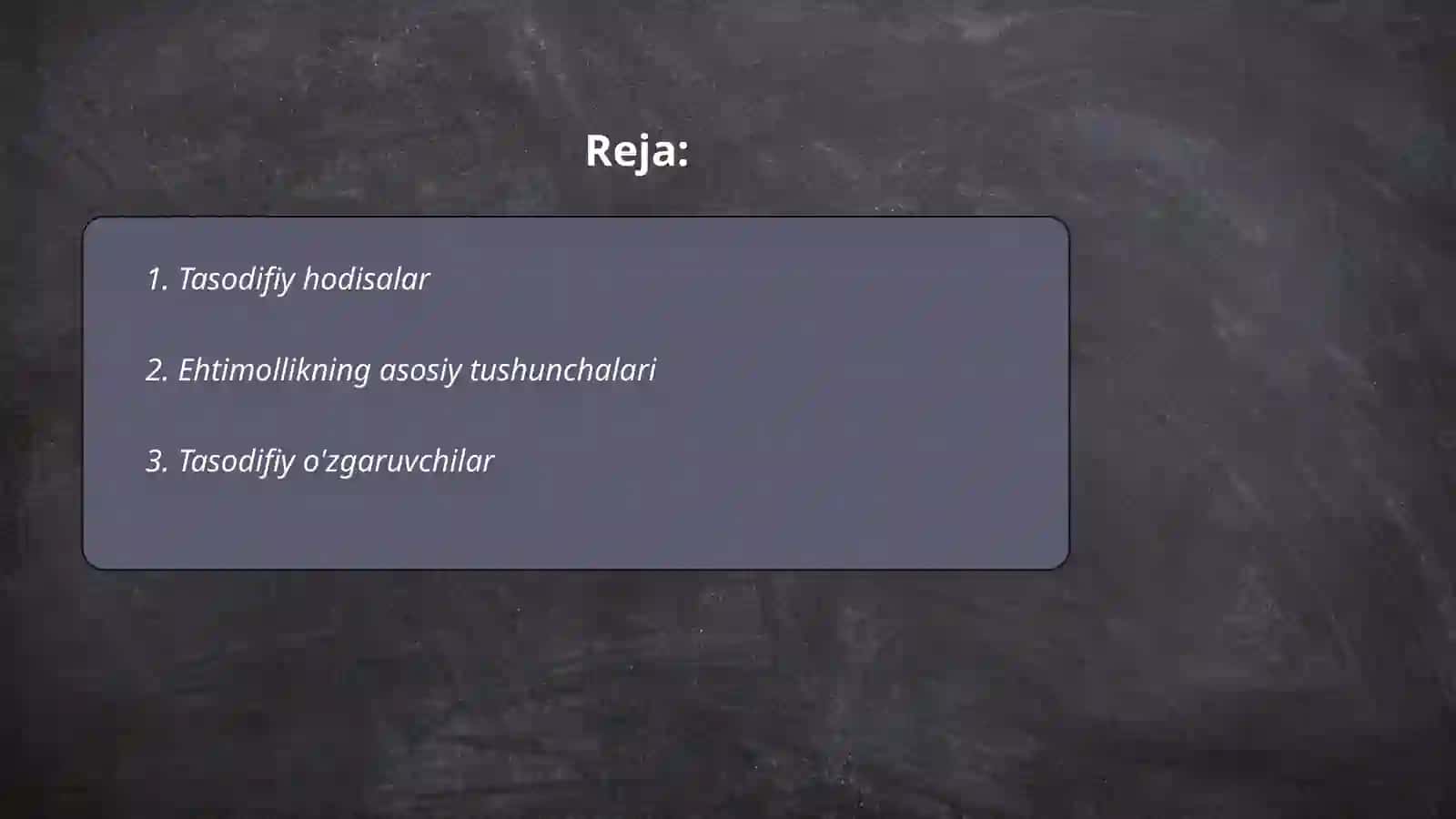 Tasodifiy hodisalar 2