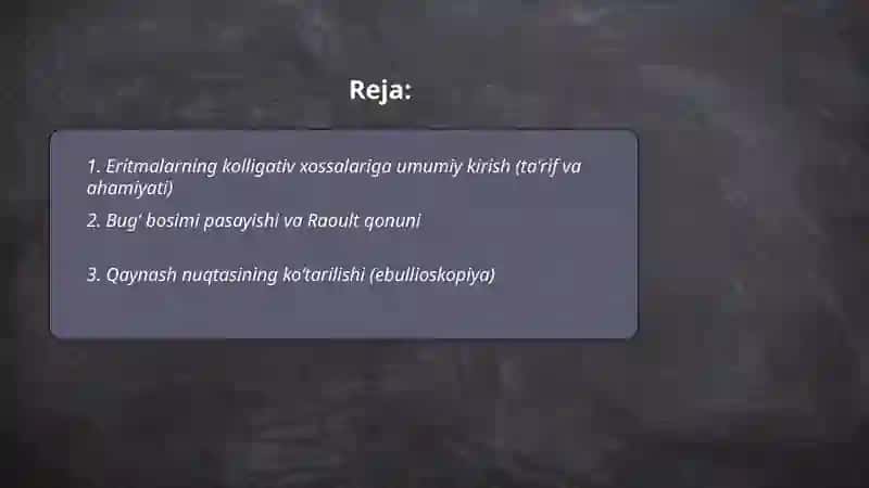 Eritmalarning kolligativ xossalari 2
