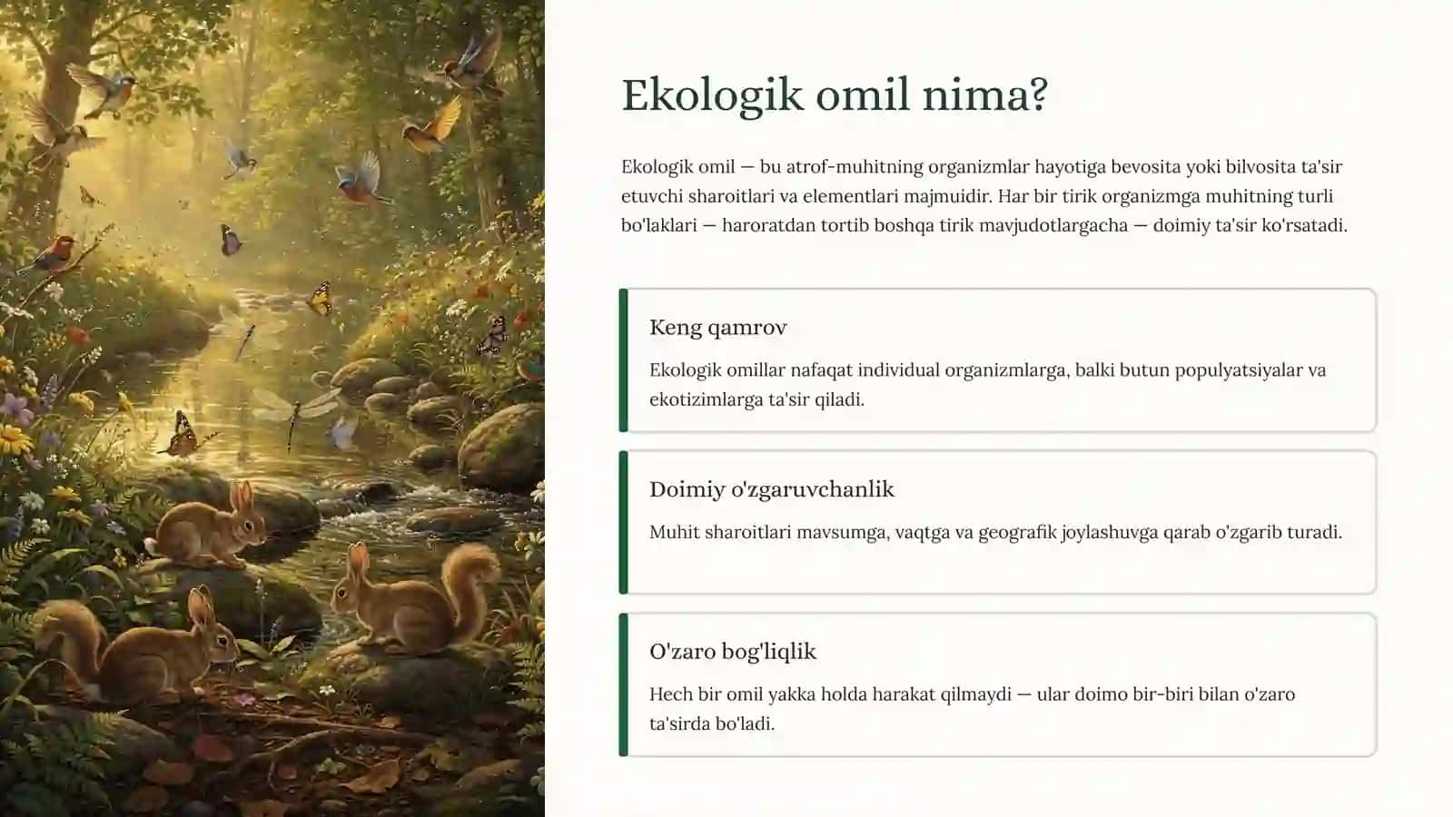 Ekologik omillar: Hayotning murakkabo'rgimchakto’ri 2
