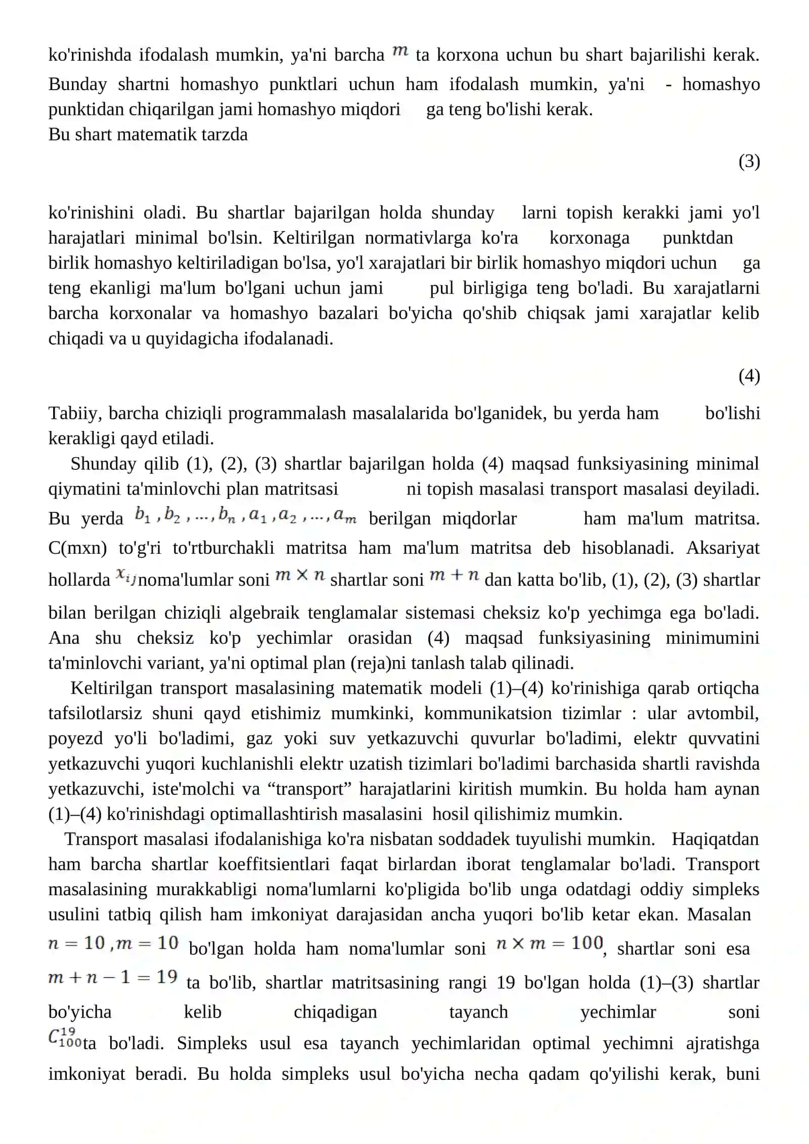 Chiziqli programmalashtirishning maxsus masalalari 2