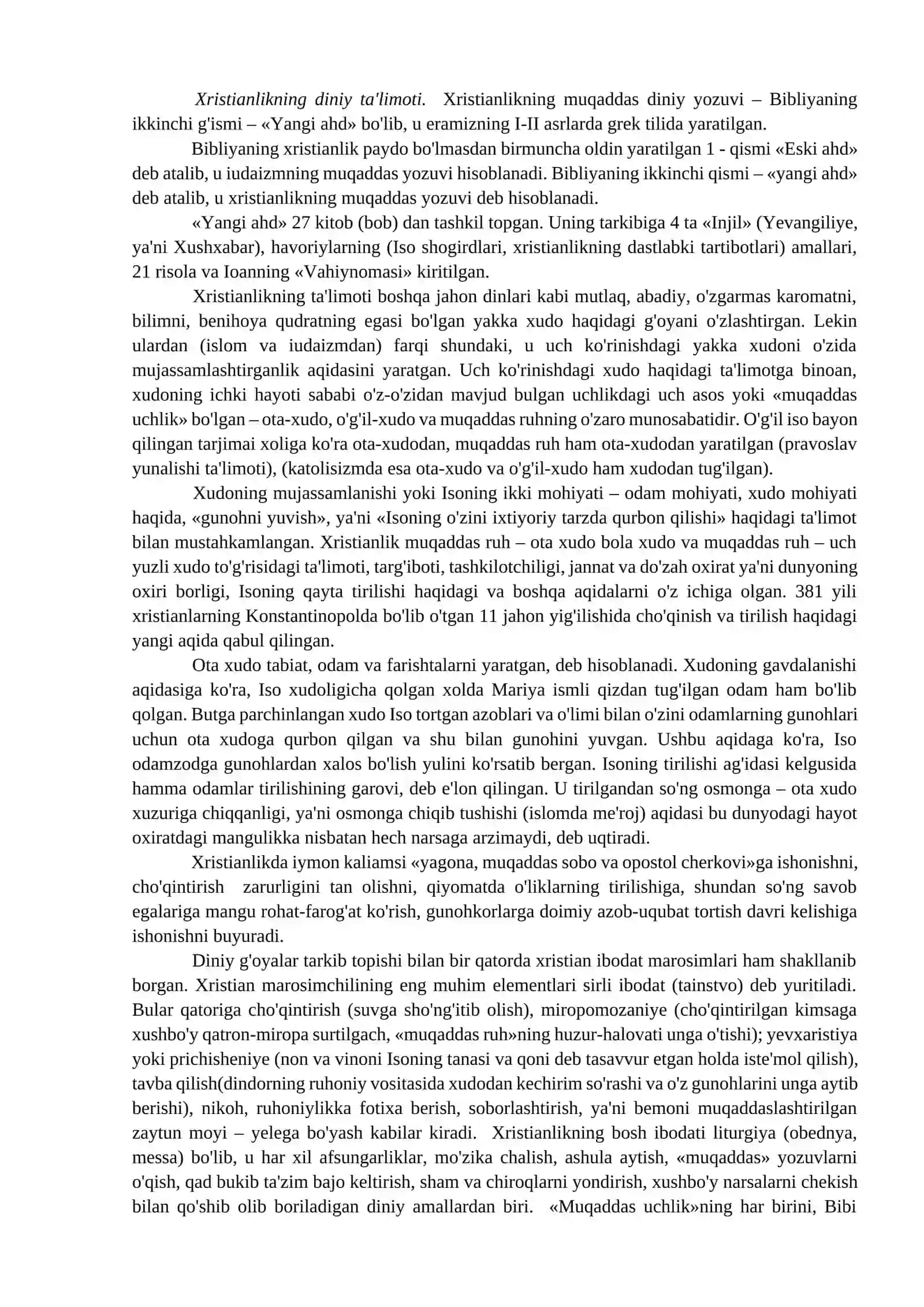 XRISTIAN DINI TARIXI VA ASOSIY G‘OYALARI 2