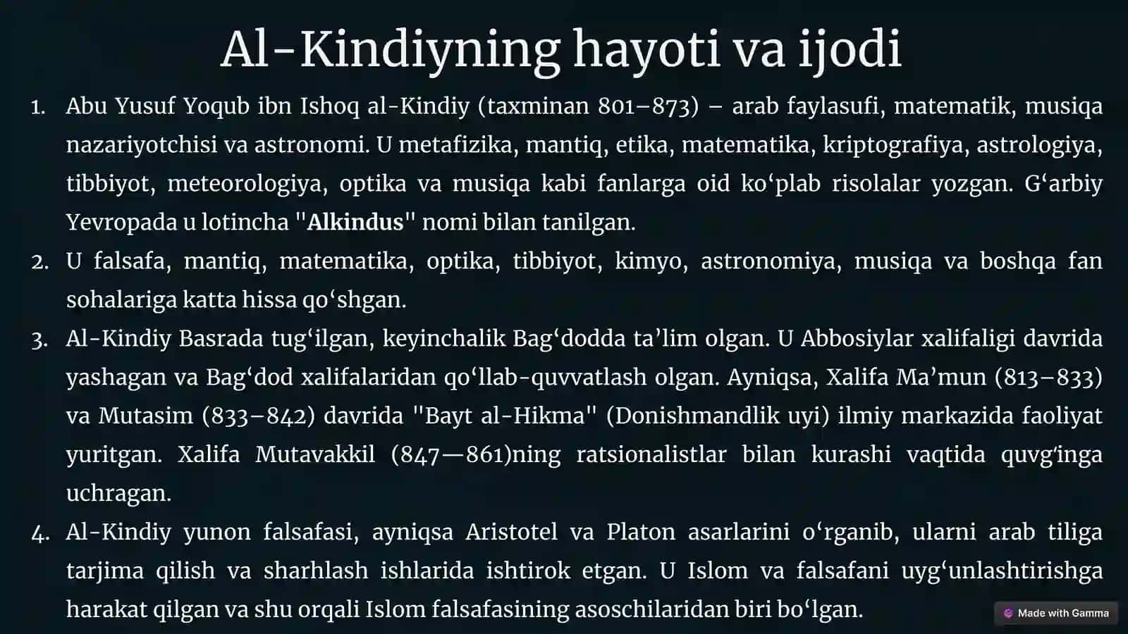 Al-Kindiy: Arab Faylasufi, Matematik va Musiqa Nazariyotchisi 2