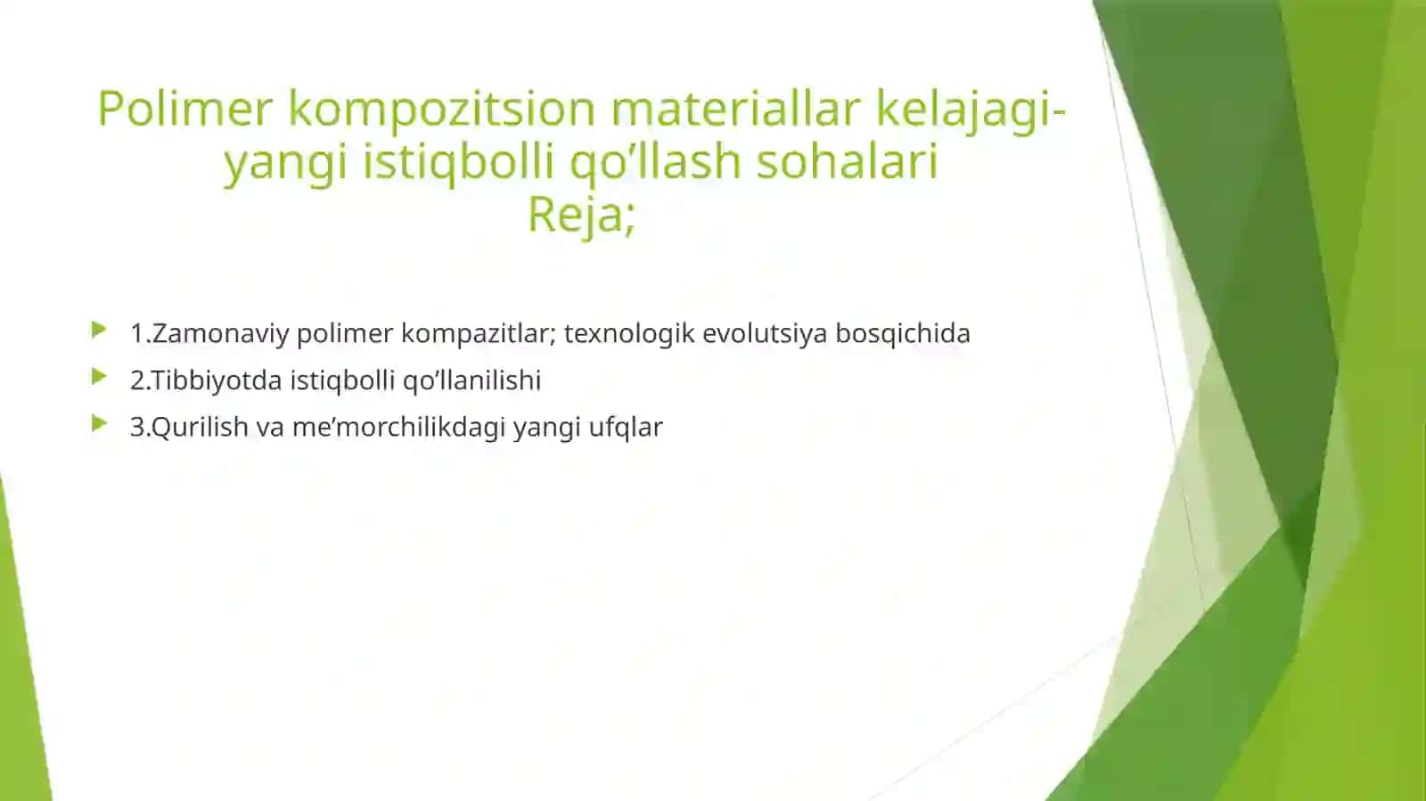 Polimerlar vakompazitsion materiallar kimyosi 2