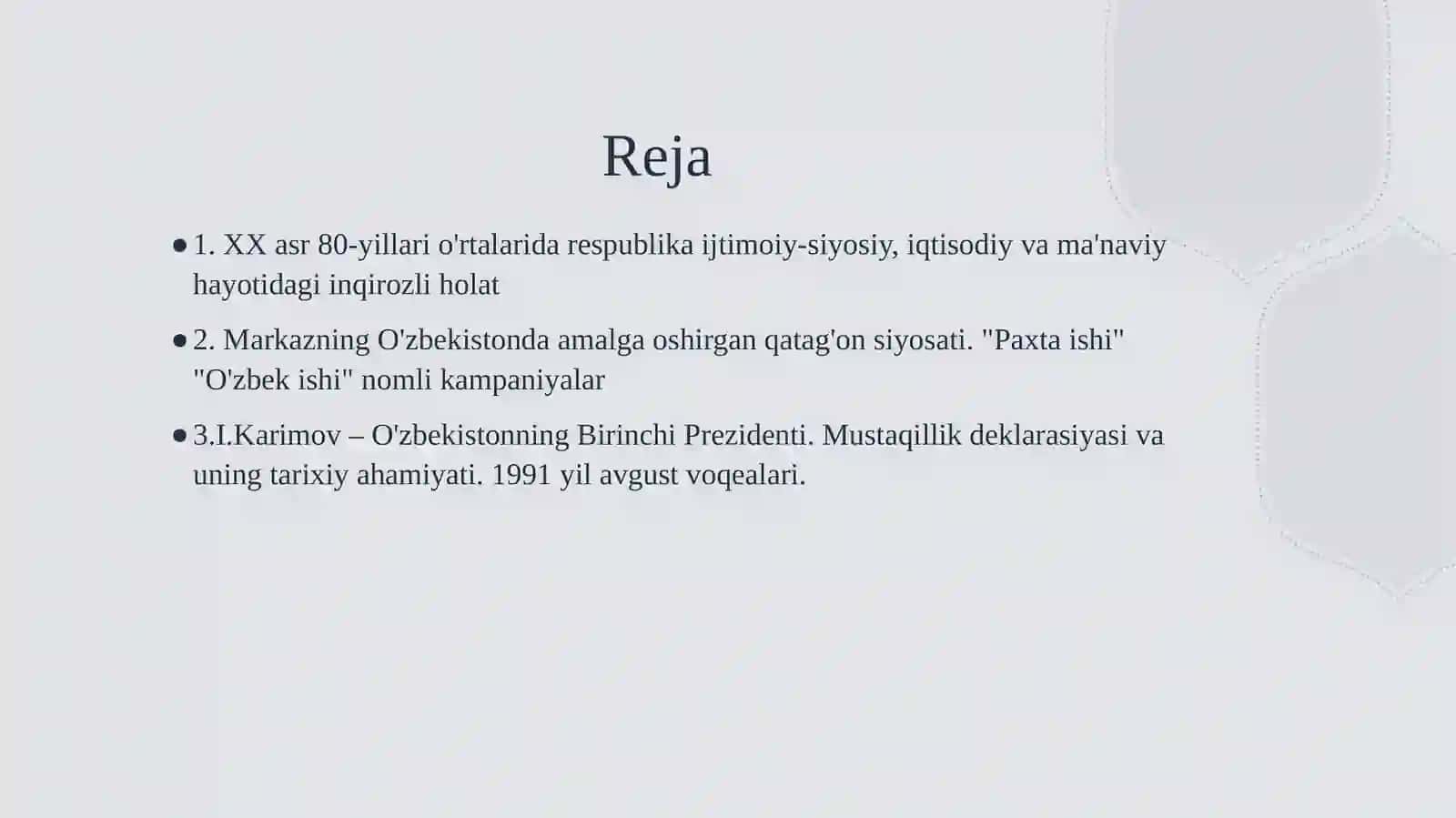 Mustaqillikka erishish arafasida O’zbekistondagi ijtimoiy-siyosiy jarayonlar 2