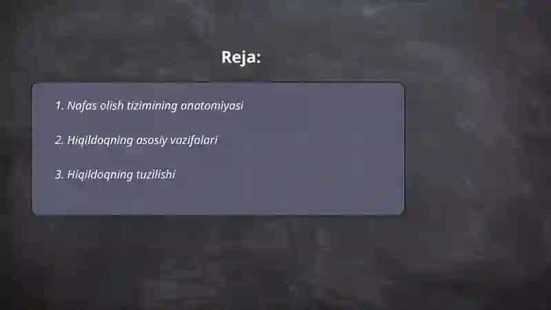 Nafas olish tizimi.Hiqildoq va uning tuzulishi 2