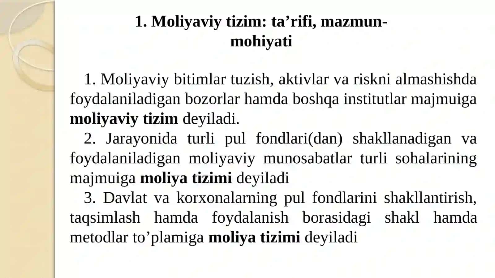 Moliyaviy tizim 2