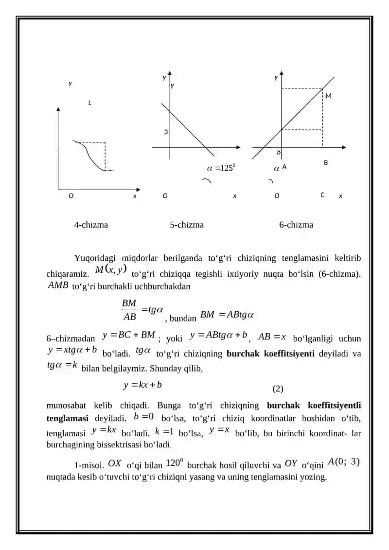 Tekislikda to’g’ri chiziqning turli tenglamalari 2