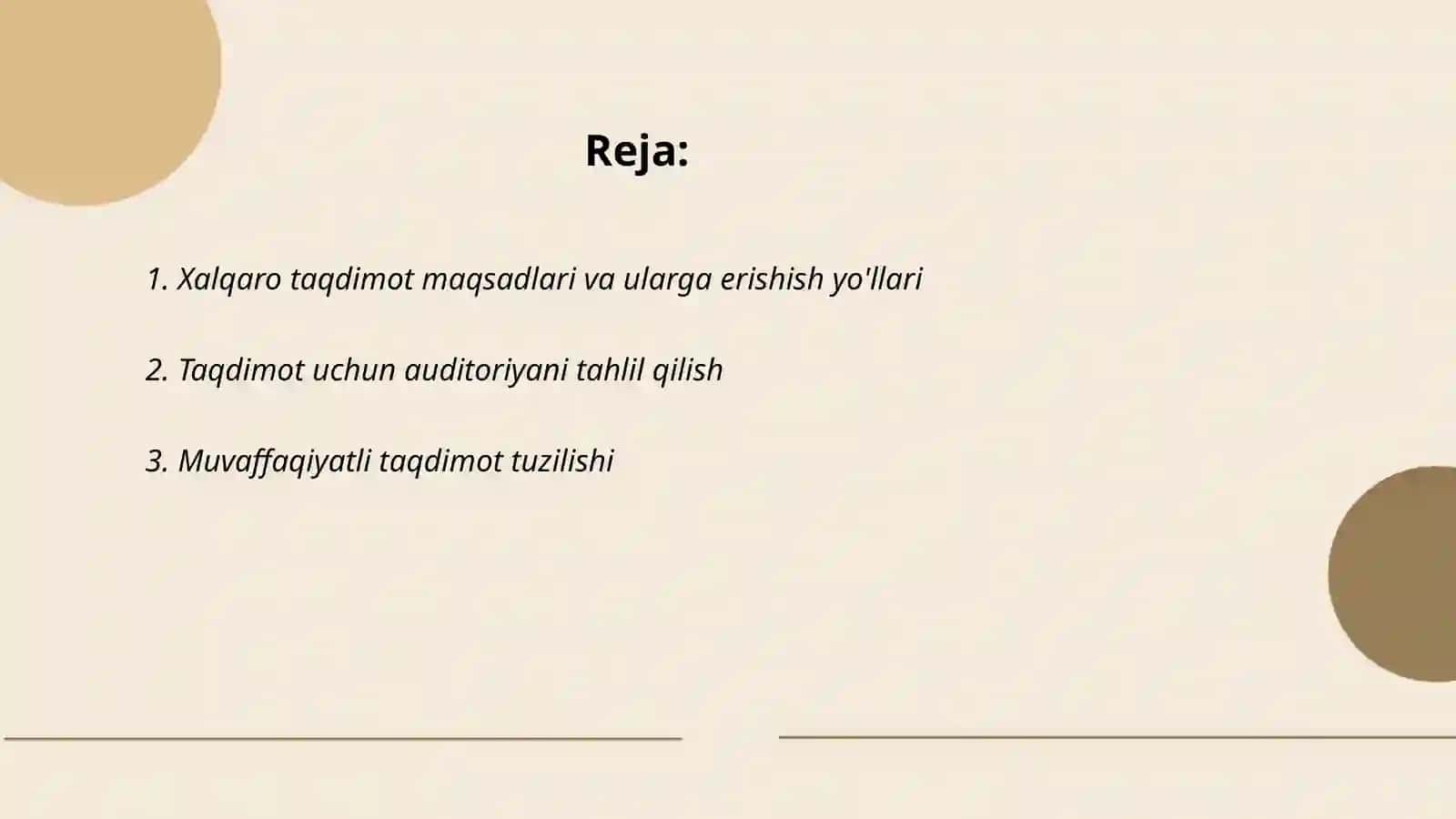 Xalqaro miqyosda taqdimot qilish tajribalari 2