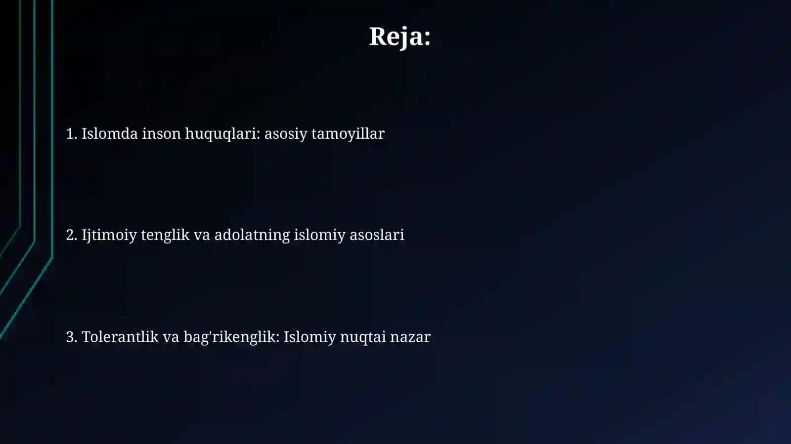 Islomda inson huquqlari himoyasi ijtimoiy tenglik.Adolattaliratlik 2