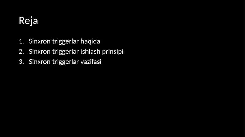 Sinxron triggerlar 2