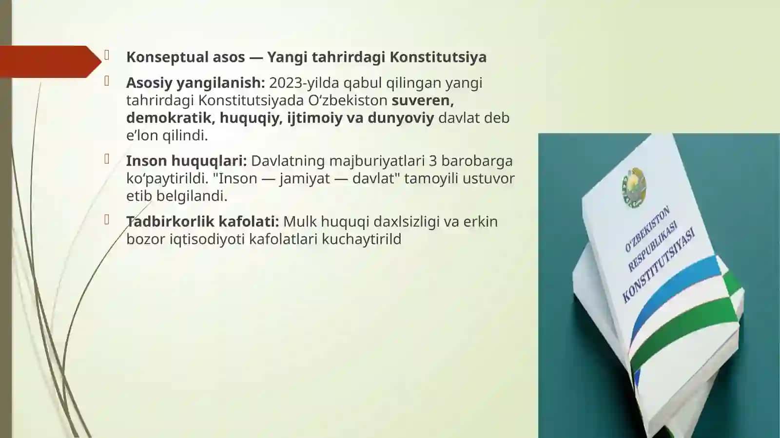 Yangi O'zbekistonda olib borilayotgan islohotlar 2