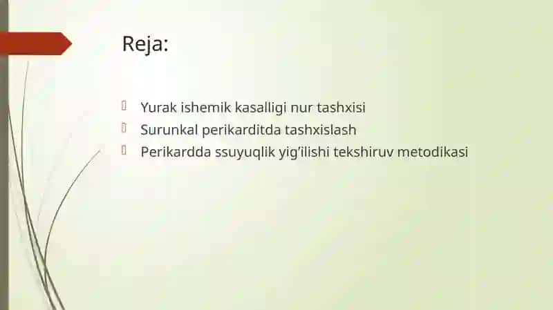 Yurak ishemik kasalligi nur tashxisi 2