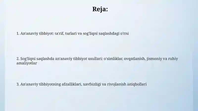 An'anaviy Tibbiyot 2