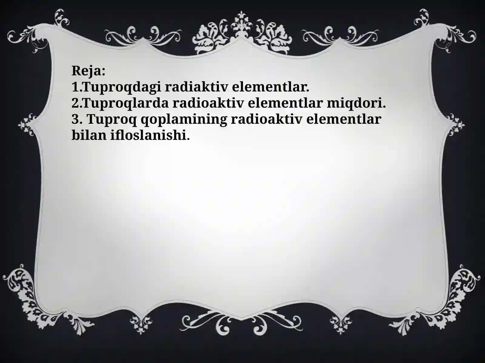 Tuproqdagi radiaktiv elementlarning migratsiyasi 2
