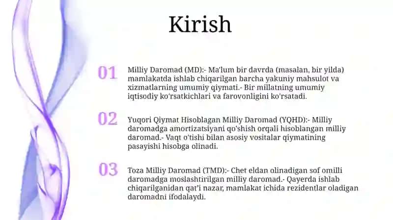 Milliy Daromad Va Milliy Hisob Tizimidagi Boshqa Daromad Ko‘Rsatkichlari 2