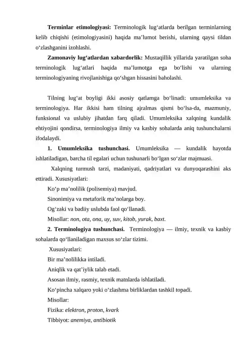 Terminologiyaning umumleksikadan farqi 2