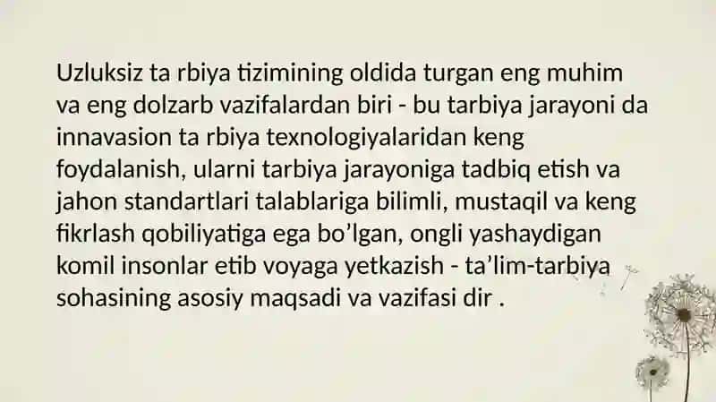 Tarbiyani tashkil etish shakllari 2