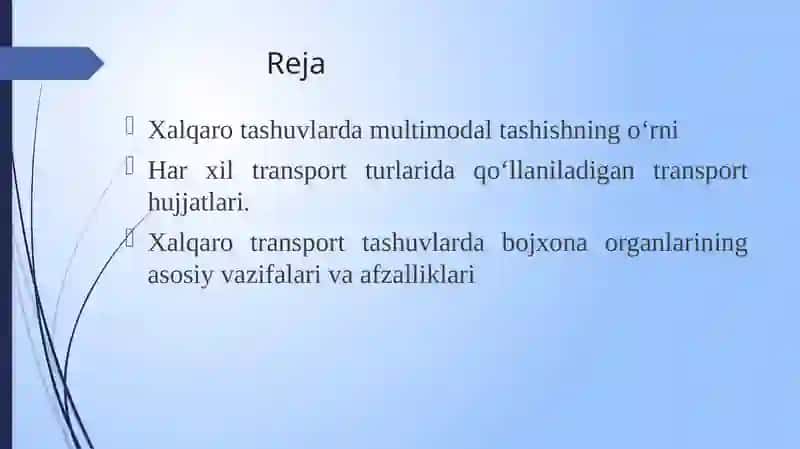 Xalqaro transport tashuvlari va unda bojxona organlarining asosiy vazifalari 2