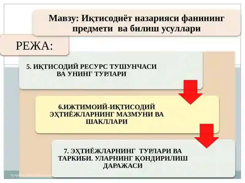 Иқтисодиёт назарияси фанининг предмети ва билиш усуллари 2