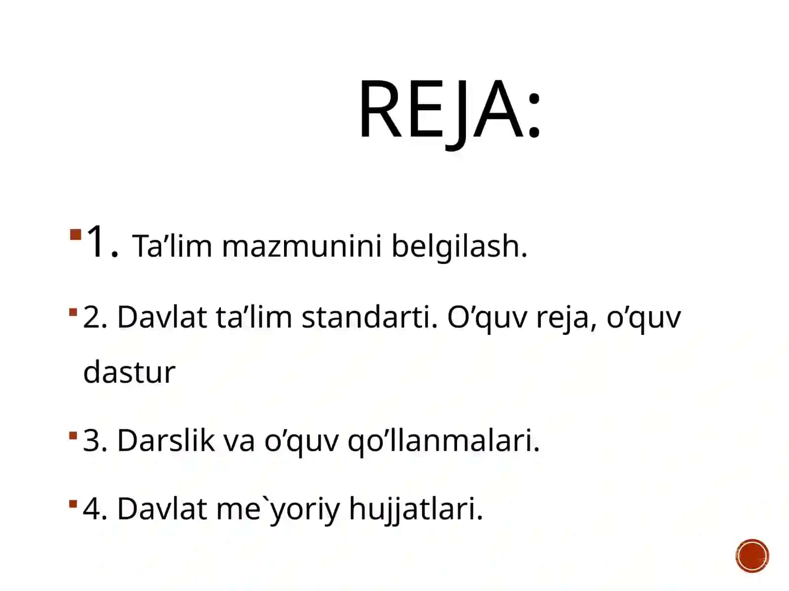 Ta’limning maqsad va vazifalari. Ta’lim mazmuni 2