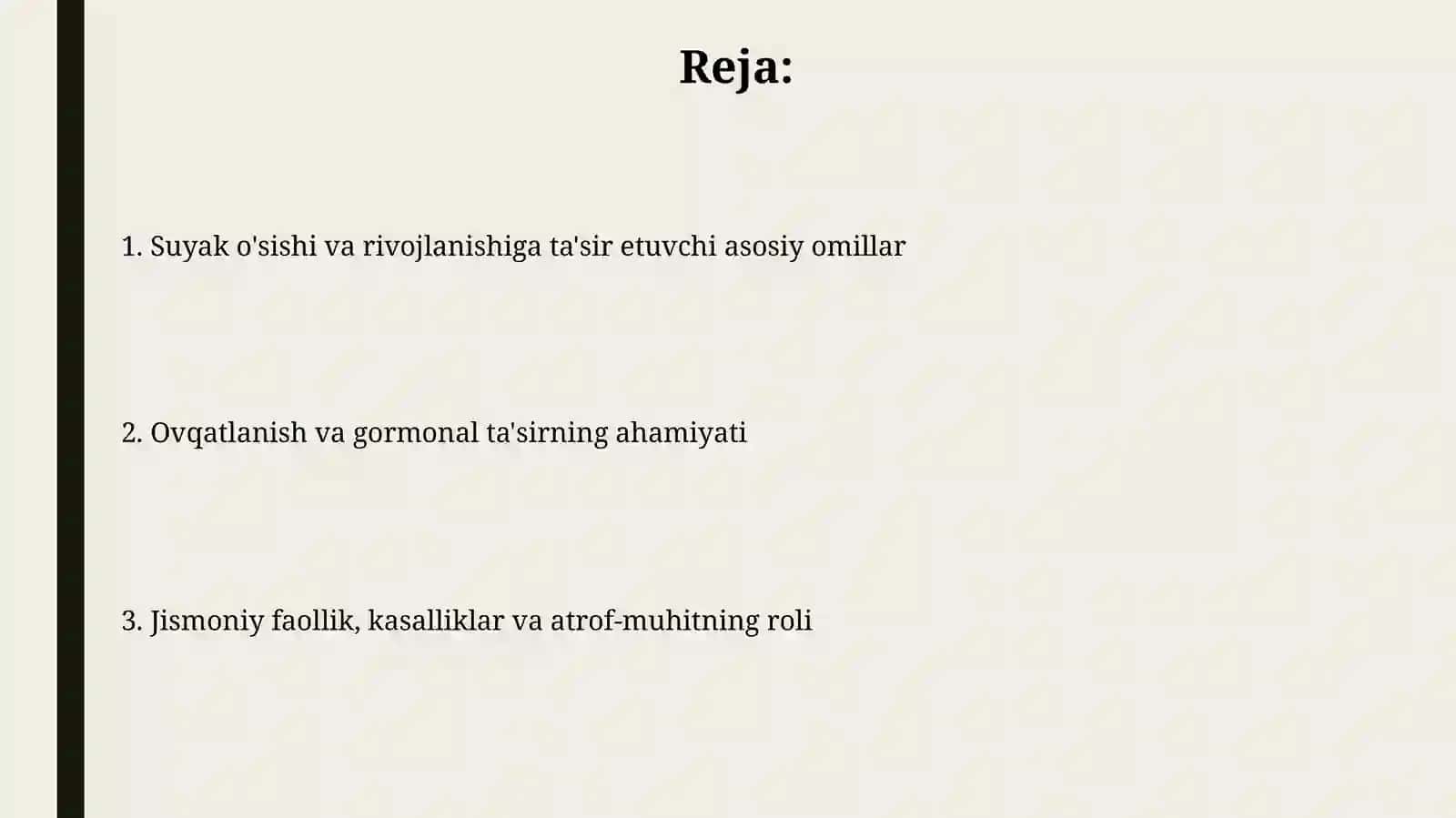 Suyaklarning o'sishi rivojlanishiga tasiretuvchiomillar 2