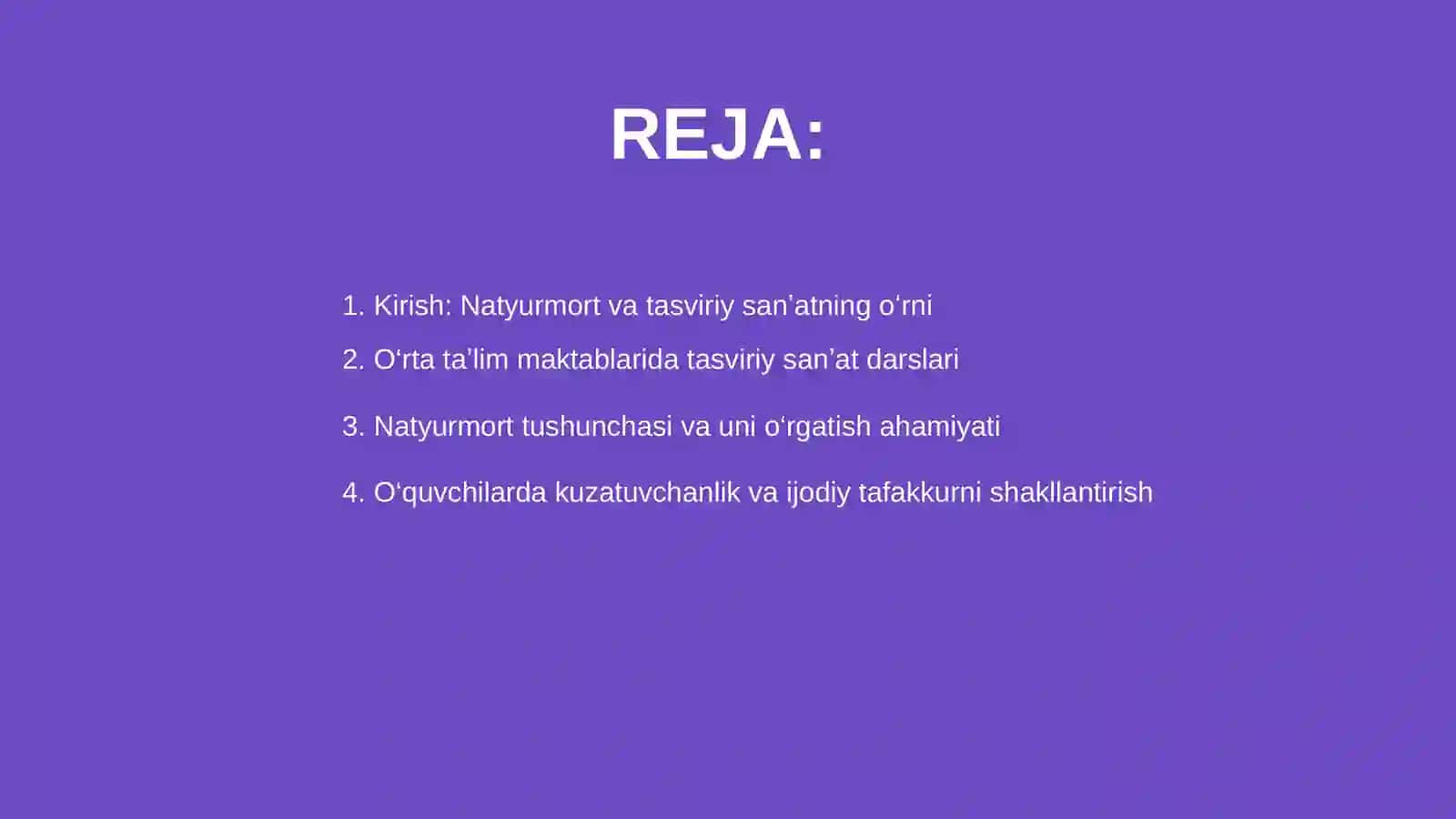 Umumiy oʻrta taʼlim maktablarining Tasviriy sanʼat mashg'ulotlarida o'quvchilarni natyurmort ishlashga o'rgatish metodikasi 2