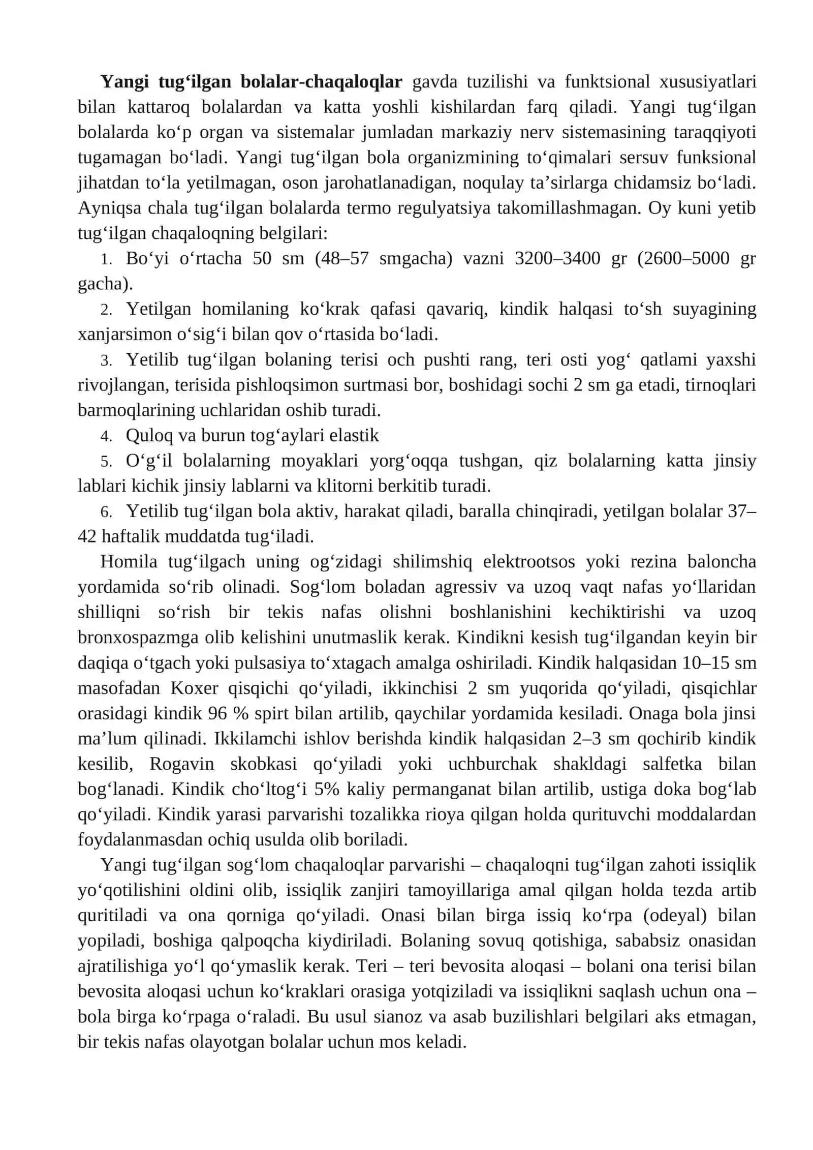 Yangi tug‘ilgan chaqaloqlarda hamshiralik parvarishi 2