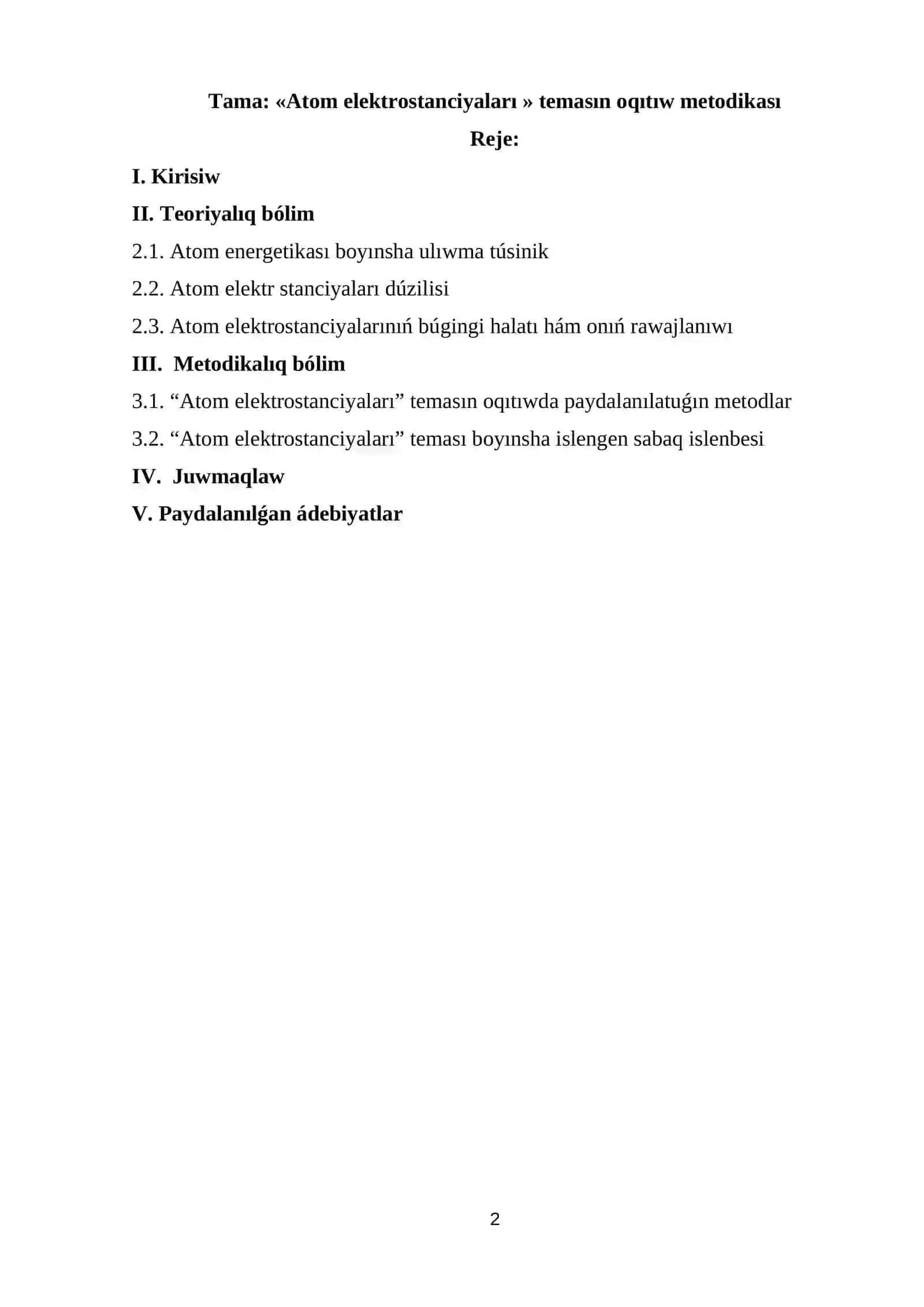 Atom elektrostanciyaları oqıtıw metodikası 2
