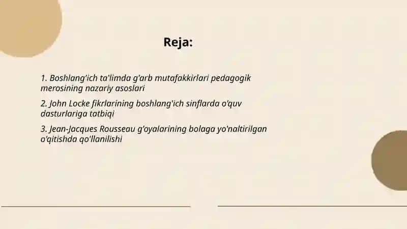 Boshlang'ich ta'limda g'arb mutafakkirlari pedagogik merosining nazariy asoslari 2