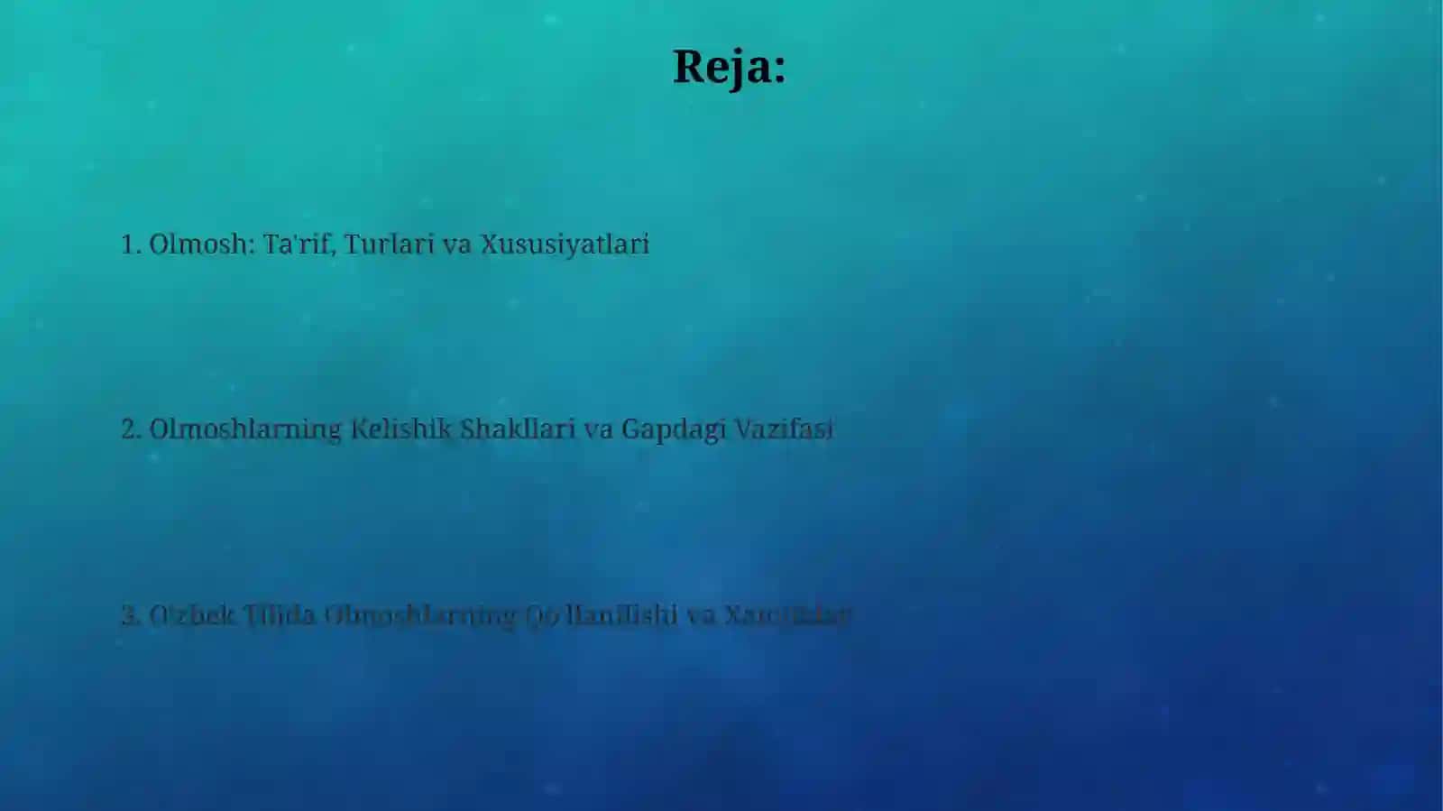 Olmosh soʻz turkumlari 2