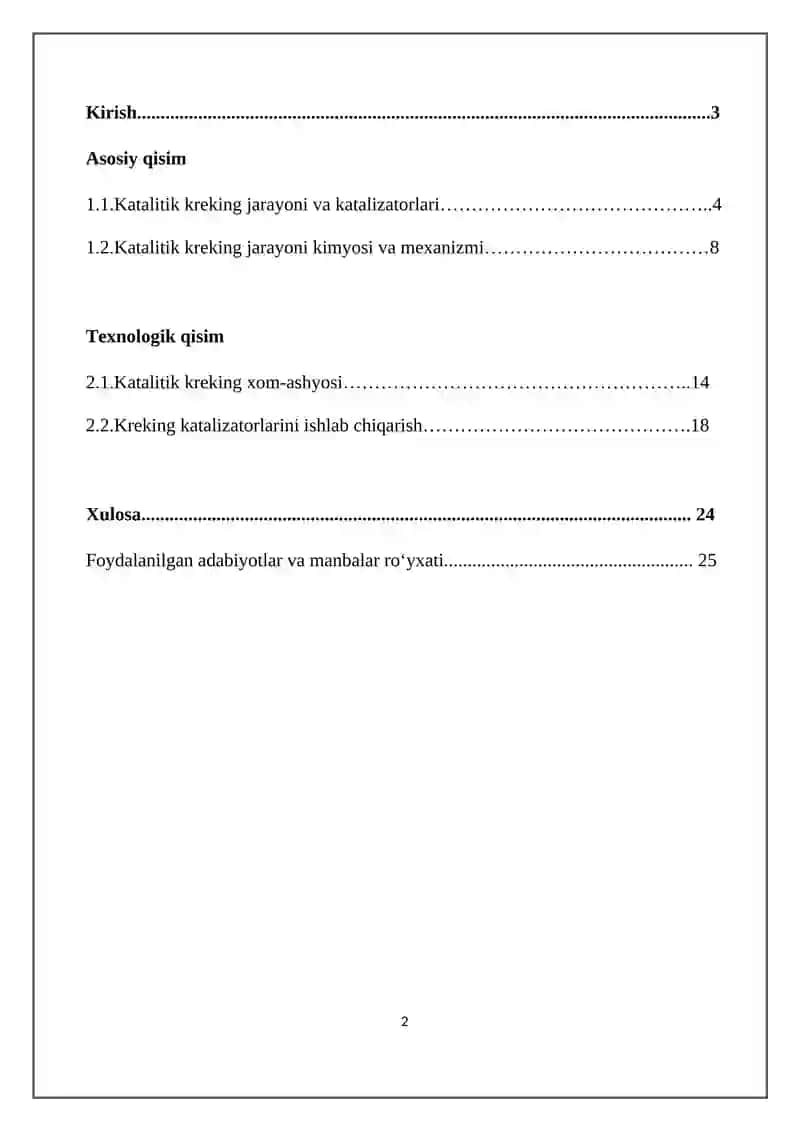 Katalitik kreking jarayonida ishlatiladigan katalizatorlar 2