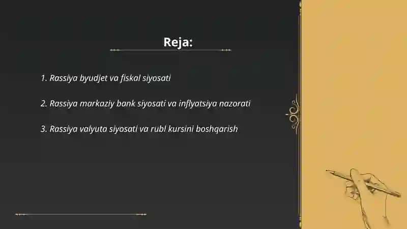 Rassiya iqtisodiy siyosati 2