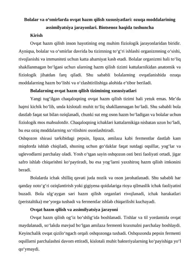 Bolalar va o‘smirlarda ovqat hazm qilish xususiyatlari 2